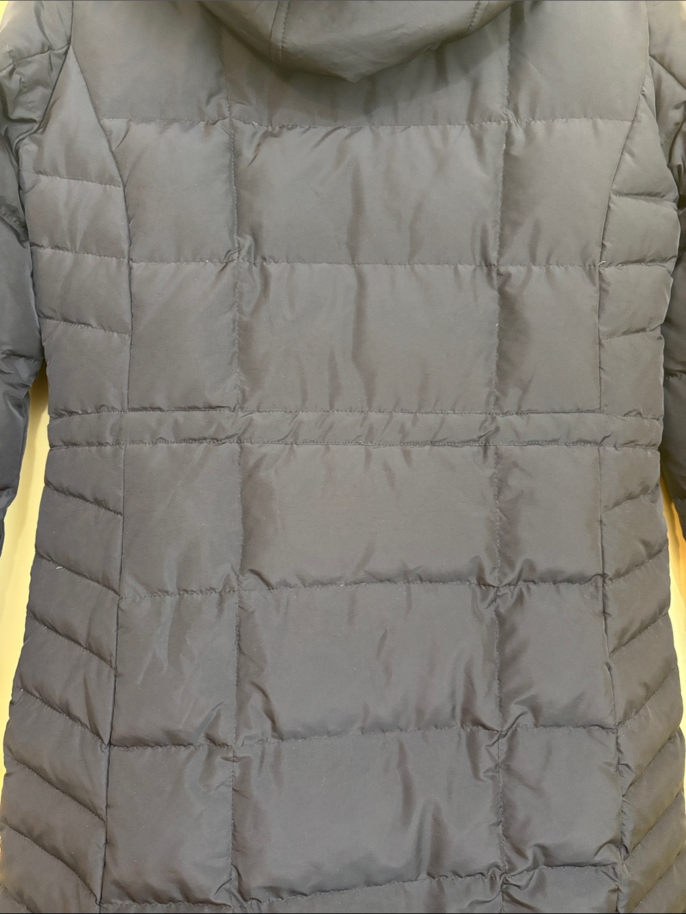 Calvin Klein | Black Long Hooded Puffer Parka Quilted Zip Snap Coat Jacket Small - Picture 11 of 16